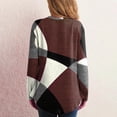 thumbnail image 4 of IROINID Liquidation Hauts pour Femmes Grande Taille Détente Col Rond Manches Longues Chemise Ample Imprimée Blouse Hauts, Café, 4 of 9
