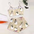 thumbnail image 4 of Pajama Set – Lace Trimmed Cotton Sleepwear Women's Snowman Print Sleeveless Vest & Shorts Set Lightweight Sleepwear Two Piece, 4 of 5