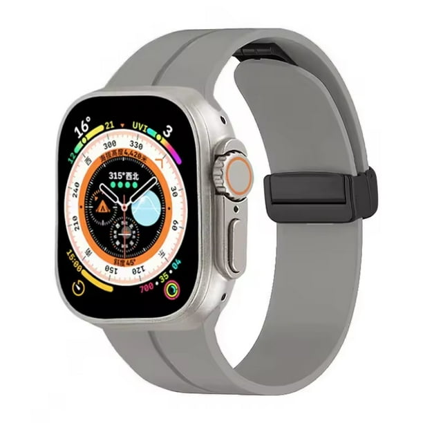 Correa de Silicona Deportiva para Apple Watch, con Hebilla Magnética + Case Ultra, Compatible con Todas las Series