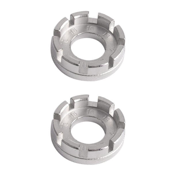 Yuarrent Llave de radios para bicicleta, ajustador portátil para bicicletas, reparación de ruedas de ciclo de mantenimiento, ajuste de pezón, Plata 2piezas
