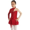 thumbnail image 4 of YEAHDOR Kids Girls Figure Skating Dance Dress Shiny Rhinestone Mesh Leotard Tutu Dancewear, 4 of 7