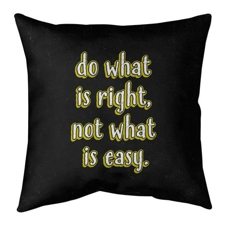UPC: 0655172420059 | ArtVerse Quotes Do What is Right Quote Chalkboard Style Pillow-Cotton Twill 18 x 18 Large