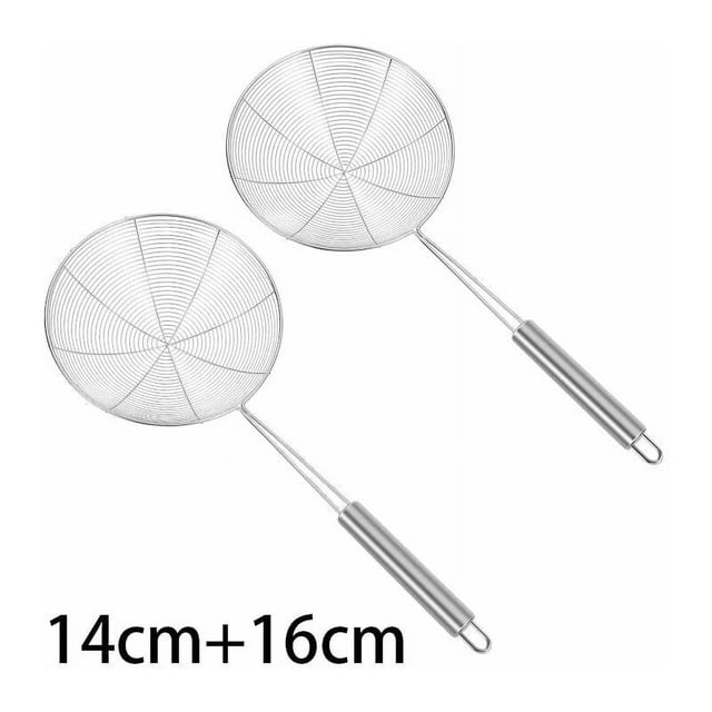 Cuchara ranurada, cuchara ranurada para fideos escurridos con alambre de acero inoxidable, herramienta de cocina doméstica con mango redondo, cuchara ranurada