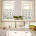 thumbnail image 4 of Flower Floral Kitchen Curtains Sets for Windows 24 Inch Length, Blue Pink Daisy Botanical Countryside Rod Pocket Window Treatments Tier Curtains and Valances Set for Bedroom/Bathroom, 4 of 6