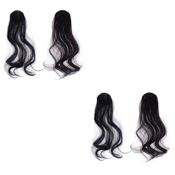 2 Count Black Ponytail Extension Hair Long Wig Bang Stylish