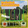 thumbnail image 6 of CITYLE Trampoline 10FT for Kids and Adults 1000LBS Weight Capacity, Heavy Duty Outdoor Trampolines with Basketball Hoop and Enclosure Net for Backyard, Birthday Gift, 6 of 8