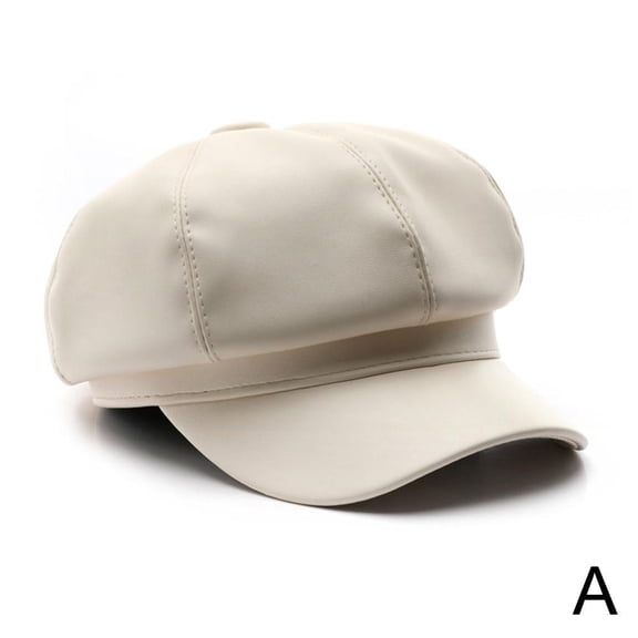8 Panels Newsboy Caps For Women PU Leather Cabbie P5C Painter Hat Beret