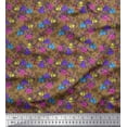 thumbnail image 1 of Soimoi Moss Georgette Fabric Leaves & Bell Floral Fabric Prints by Yard 42 Inch Wide, 1 of 3