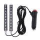 thumbnail image 2 of 2x Luz Interior Coche 18 LED, Tira LED Coches RGB, Impermeable, Led Iluminación Decoración Interior de Coche, Tiras LED USB Iluminación 2 piezas de luz azul 9 LED Soledad Atmosphere Lamps Interior nuevo, 2 of 9