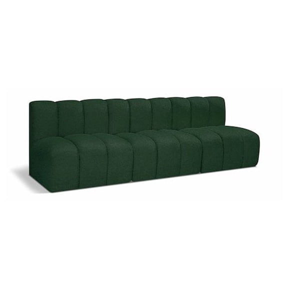 Meridian Furniture Arc Green Boucle Fabric Modular Sectional