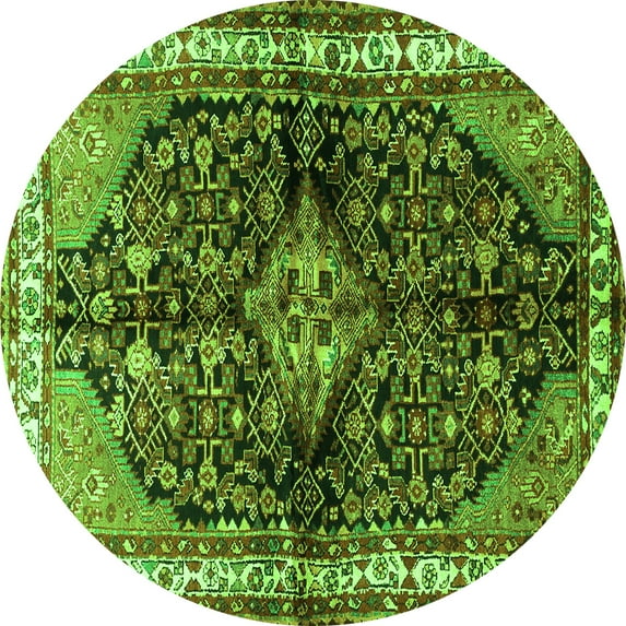 Ahgly Company Indoor Round Persian Green Traditional Area Rugs, 6' Round