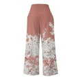 thumbnail image 5 of Yuwull Linen Pants for Women Womens Lightweight Summer Pants Casual Loose Wide Leg Pants Flower Print Plus Size Palazzo Pants for Women Vacition Beach Flowy Pants, 5 of 5