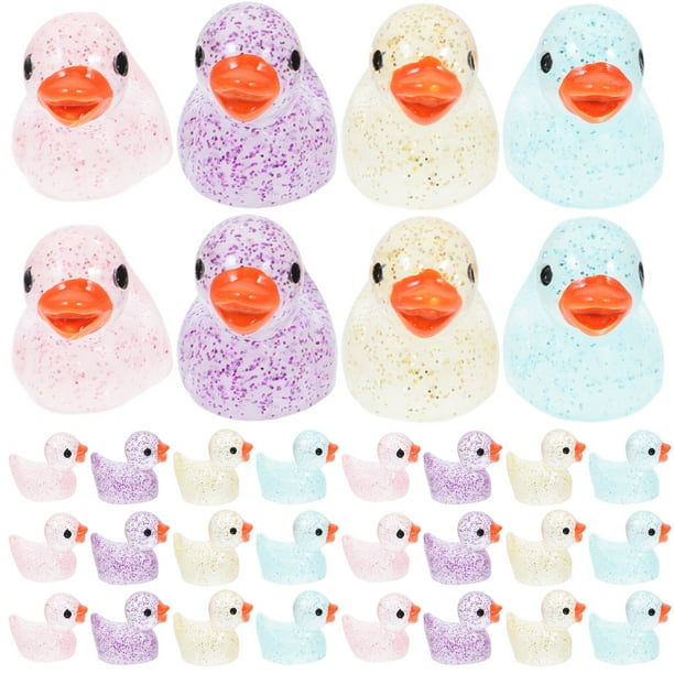 40 figuras de pato en miniatura, micropaisaje, luminosas, adorno de jardín