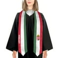 thumbnail image 3 of More design Graduation shawl Hungary & United States Flag Stole Sash Honor Study Aboard International Students, 3 of 7