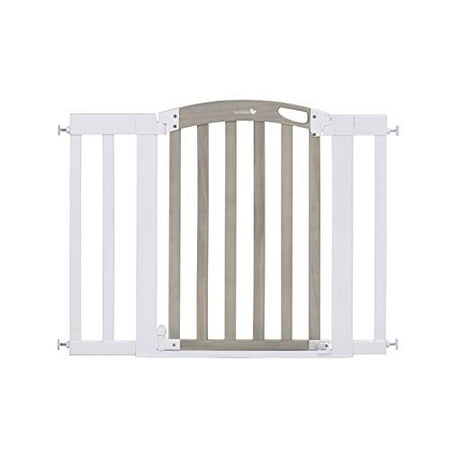 Summer Chatham Post Safety Baby Gate, Gray Wood Wash Finish and Matte White Metal Frame - 30? Tall, Fits Openings up to 28.5? to 42? Wide, Baby and Pet Gate for Doorways and Stairways