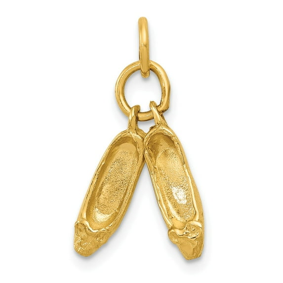 FB Jewels 14K Yellow Gold Ballet Slippers Charm