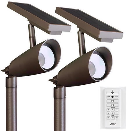 Feit OneSync Landscape Bronze Solar LED Spotlight Starter Kit, 2 Spotlights plus Remote