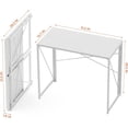 thumbnail image 3 of Small Folding Desk, No Assembly Required Computer Desks, 31.5 inch Spaces Saving Foldable Table for Bedroom, Home Office, Dorm, Apartment,White, 3 of 18
