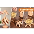 thumbnail image 2 of Walnut Wood Trivet Set with Stand, Tree Shaped Heat Resistant Pot Holders for Kitchen, 3 Coasters and Display Stand for Hot Dishes, Handcrafted Tabletop Protection, 2 of 9