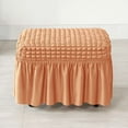 thumbnail image 2 of Wishrage High Stretch Seersucker Fabric Ottoman Slipcovers Rectangle Footstool Cover with Skirt Modern Furniture Protector for Home Decor Bedroom Living Room Balcony, 2 of 2