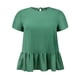thumbnail image 4 of GRACE & GRANDEUR Blusas de Peplum de Talla Grande para Mujeres, Manga Corta, Cuello Redondo, Fluidas, Sueltas, Camisas Casuales de Verano 1X Verde, 4 of 6