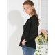 thumbnail image 4 of Allegra K Blusa Top Cuello En V Color Sólido Manga Larga Volantes Para Mujeres Negro L, 4 of 6