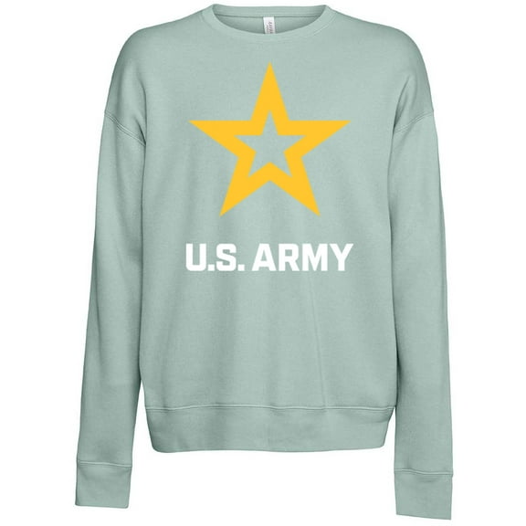 Mens US United States Army Logo Fleece Sweatshirt, 2XL Dusty Blue