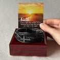 thumbnail image 6 of Faith is Not a Light Men's Stainless Steel & Vegan Leather Cross Bracelet - Vegan Leather with Stainless Steel, 6 of 14