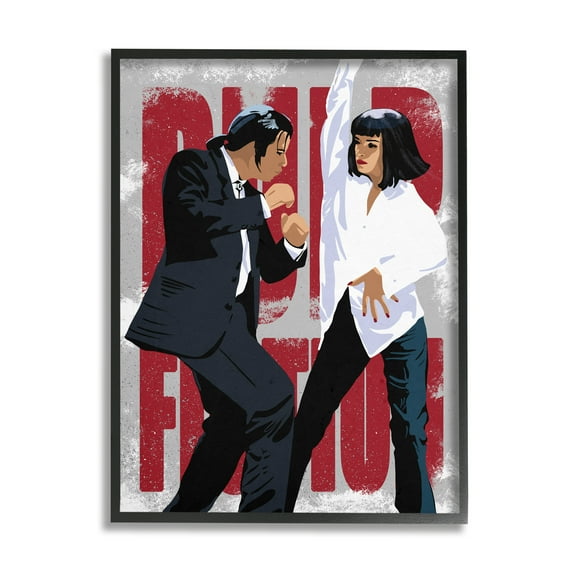 Stupell Industries Iconic Dancing Movie Scene Famous Actors Red Title, 24 x 30, Designed by Ros Ruseva