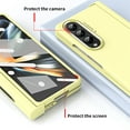 thumbnail image 6 of SaniMore for Samsung Galaxy Z Fold 4 7.6" 2022 Case, Hinge Protcetion Pen Holder Tempered Glass Screen Protector Anti-fall Anti-slip Lightweigh Folding Case for Samsung Galaxy Z Fold 4 5G, Yellow, 6 of 7