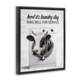 thumbnail image 3 of Stupell Industries Ring Bell Laundry Service Cow Quotes and Sayings Painting Black Floater Framed Canvas Art Print Wall Art, 17 x 21, 3 of 9