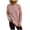 Pink, variant on Women's Knitting Hooded Sweater Casual Long Sleeve Drawstring Loose Blouse Comfy Solid Color Pullover Tops