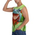 thumbnail image 3 of Fotbe Flying Frog On Branch Men's Camiseta sin Mangas Estampada para Hombres, Playera Casual para Gimnasio, Entrenamiento, Playa-Medium, 3 of 7