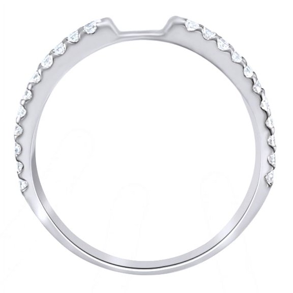 AFFY Round Cut White Natural Diamond Semi Mount Engagement Ring In 14K Solid White Gold (0.37 Ct)