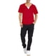 thumbnail image 2 of INSPIRAR CHIC Sudaderas de manga corta para hombres del Día del Padre, chaquetas con capucha de color sólido, con cremallera, rojas, 2 of 7
