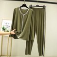 thumbnail image 4 of Fdfklak-Conjunto de pijama de 2 piezas para mujer, traje de noche de primavera y otoño, ropa de salón, pantalones de manga larga, conjunto de sueño, 2024, 4 of 5