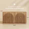 thumbnail image 6 of BELLEZE 65 Inch Fluted Buffet Cabinet with Storage, Symmetrical Arc Accent Sideboard Large Console Table for Dining Room, Kitchen, and Living Room (Caramel Brown), 6 of 7