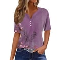 thumbnail image 1 of Birdeem Womens Fashion Printed Short Sleeves Blouse Round Neck Casual Tops, 1 of 12