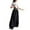 Black, variant on Lenpel Girls' Wide Leg Pants Lightweight Elastic High Waisted Drawstring Palazzo Pants Baggy Streetwear Casual Trousers