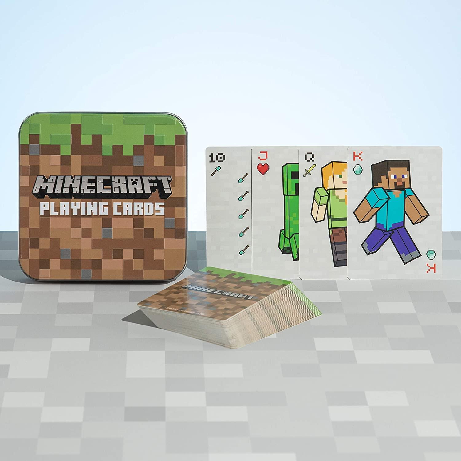 Minecraft Playing Cards 52x Playing Cards, 2x Joker Cards, 1x Metal Storage  Tin 