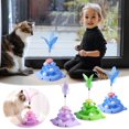 thumbnail image 1 of Jacenvly - Plataforma giratoria para mascotas, juguete para gatos, torre espacial de cuatro capas, plataforma giratoria para gatos con plumas, herramienta de relajación para gatos, ahorros de verano,, 1 of 5