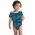 thumbnail image 3 of Daiia Turtles and Waves Printed Unisex-Baby Short Sleeve Onesies Bodysuits Baby Climbing Clothes Soft and Comfortable Romper with Expandable Shoulder Design-6 Months, 3 of 8