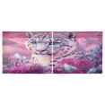 thumbnail image 3 of BZSMCE Set of 2 Pieces Kitchen Window Curtain Fashion Snow Leopard Fantasy Art Printed 27x24in/27x36in, 3 of 9