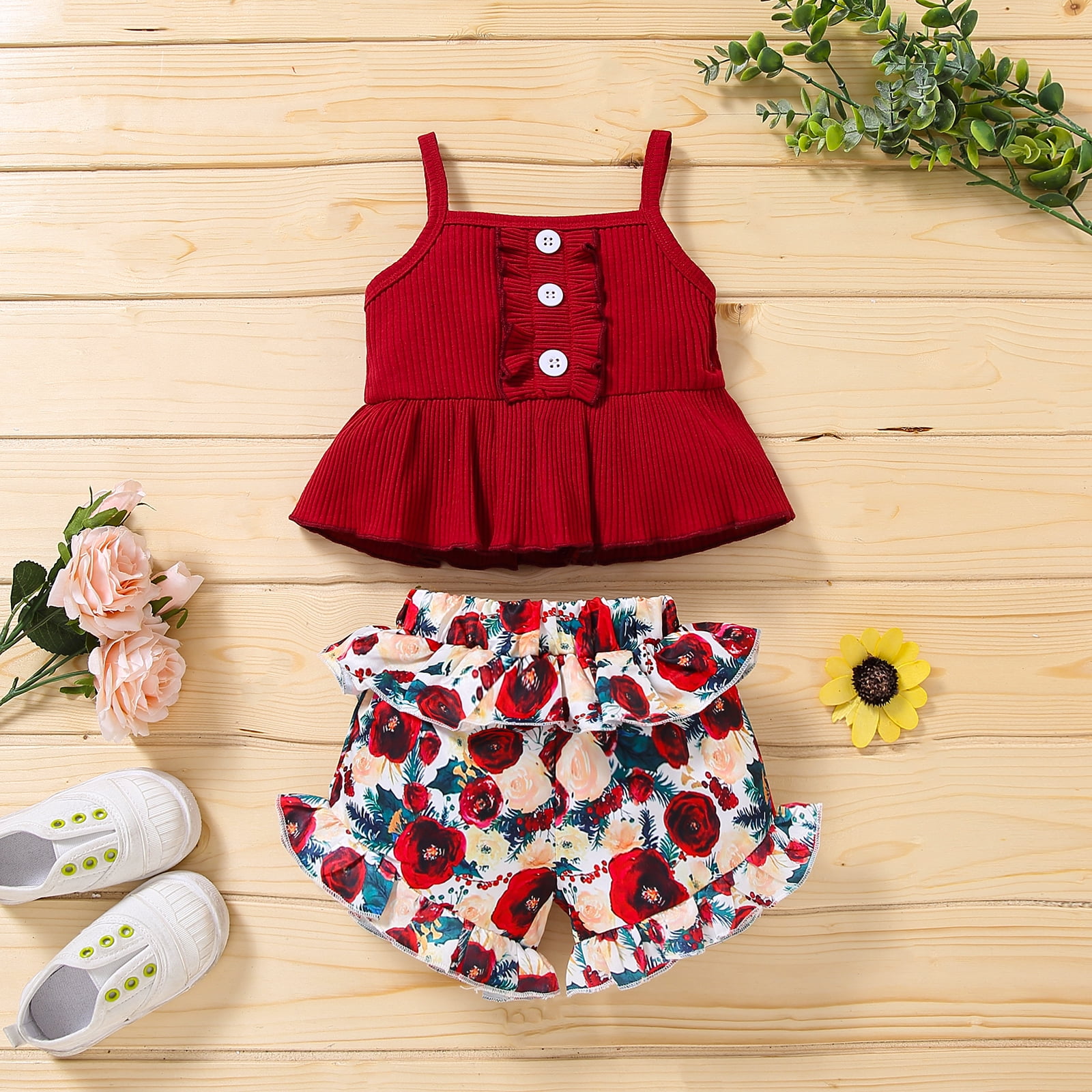 2pcs Baby Girl Pink Leopard Sleeveless Spaghetti Strap Top and Shorts Set