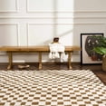 thumbnail image 6 of Hauteloom Lajos Living Room, Bedroom Area Rug - Contemporary - High Pile - Brown, White - 7'10" x 10', 6 of 15