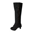 thumbnail image 3 of XZNGL Bottes Hautes à Talons Hauts Épais à Bout Rond pour Femmes avec Double Fermeture Éclair et Dentelle, 3 of 8