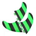 thumbnail image 2 of Green + Black Surfboard Fins,  Set Thruster Surf Thruster, For FCS Longboard, 2 of 8