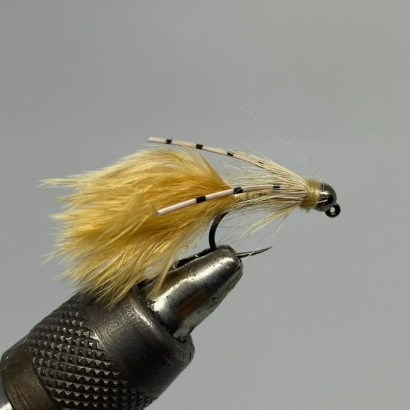 Six (6) - Tungsten Beadhead Jig Bugger - Cream - Streamer