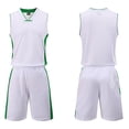 thumbnail image 2 of Sinleey Mens Basketball Jersey Team Uniform Blank Sport Outfit Sleeveless Mesh Tank Top and White 3XL, 2 of 4