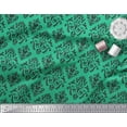 thumbnail image 2 of Soimoi Green Cotton Jersey Fabric Flourish Damask Decor Fabric Printed Yard 64 Inch Wide, 2 of 3